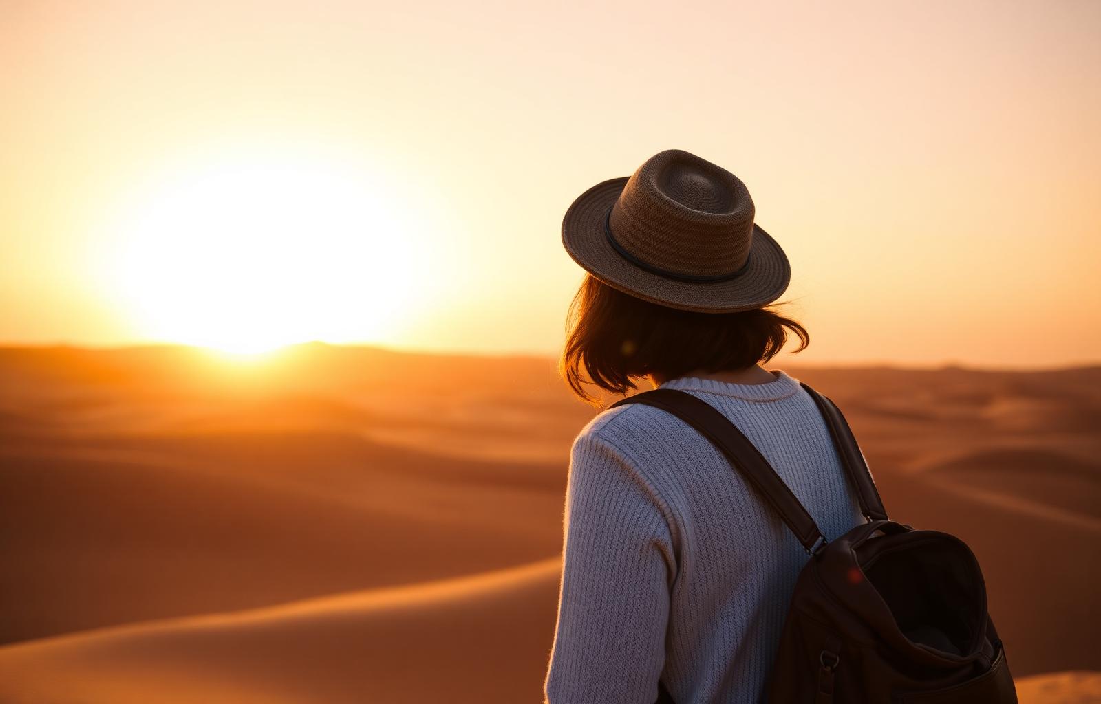 Désert du Sahara au coucher du soleil — destination à la une Souffle Horizon